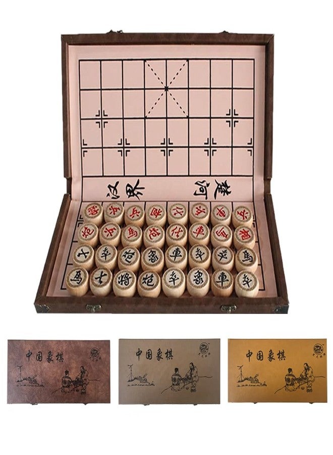 Luoyer 15 inch Chinese Chess Set with PU Leather Foldable Board Xiangqi Portable Chinese Chess Game Set Strategy Xiang Qi Board Games for 2 Players for Adults Family - Image 1